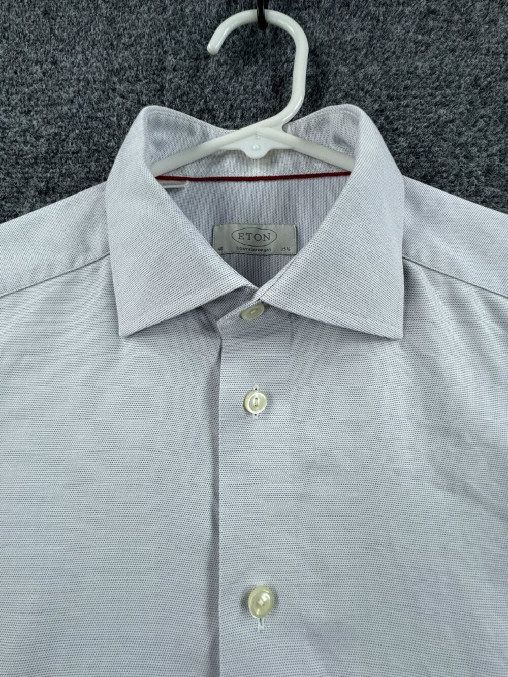 Eton 15.75 White Blue Contemporary Shirt Long Sleeve Mens Work Button Up Premium